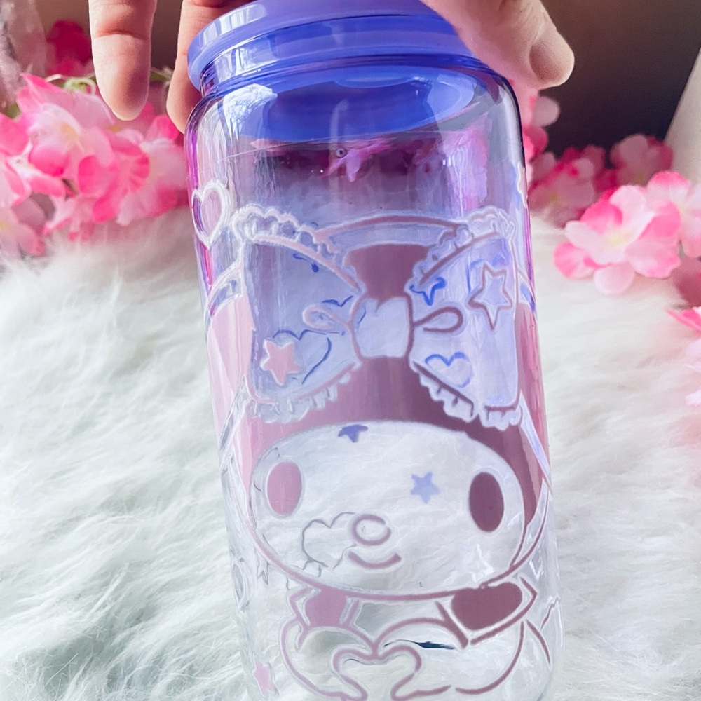 My Melody Purple Glass Water Cup